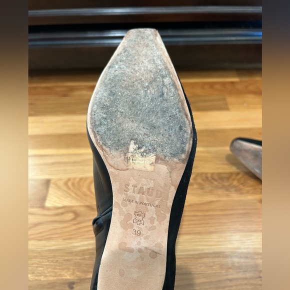 STAUD Black Leather/Suede Ankle Boots - Picture 8 of 14